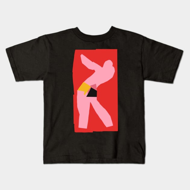 Small Dancer on Red Background Artwork Kids T-Shirt by isstgeschichte